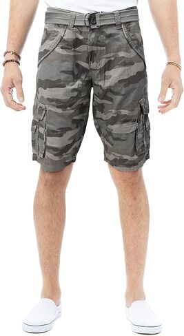 X RAY Mens Tactical Cargo Shorts Camo and Solid Colors 12.5" Inseam Knee Length Classic Fit Multi Pocket in Kuwait