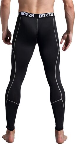 Boyzn Men's 2 Pack Sports Compression Pants Quick Dry Active Base Layer Tights Workout Running Leggings with Pockets in Saudi Arabia