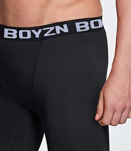 Boyzn Men's 2 Pack Sports Compression Pants Quick Dry Active Base Layer Tights Workout Running Leggings with Pockets in Saudi Arabia
