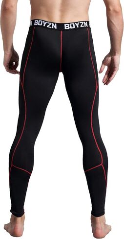 بنطال Boyzn الرجالي المكون من قطعتين من السراويل الرياضية المضغوطة، سريع الجفاف، طبقة أساسية نشطة، لباس ضيق للتمرين والجري مع جيوب in Kuwait