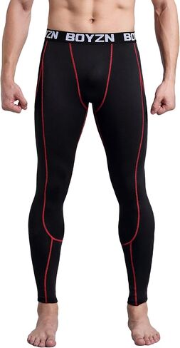 بنطال Boyzn الرجالي المكون من قطعتين من السراويل الرياضية المضغوطة، سريع الجفاف، طبقة أساسية نشطة، لباس ضيق للتمرين والجري مع جيوب in Kuwait