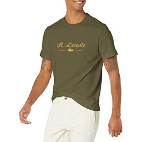 تي شيرت Lacoste للرجال بأكمام قصيرة وفتحة رقبة دائرية in Kuwait
