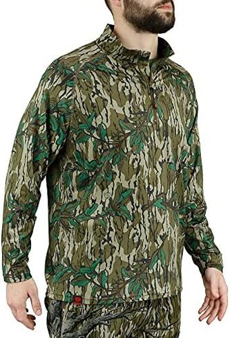 قميص رجالي مموه خفيف الوزن بسحاب 1/4 من Mossy Oak in Kuwait