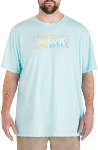 تي شيرت Hurley الرجالي الكبير والطويل المغسول للاستخدام اليومي واحد فقط متدرج in Kuwait