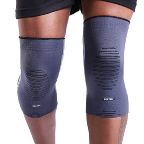 BERTER Knee Compression Sleeve Support for Running, Jogging, Sports - Brace for Joint Pain Relief, Arthritis and Injury Recovery - A Pair