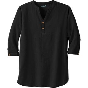 KingSize Men's Big & Tall Gauze Mandarin Collar Shirt in Saudi Arabia
