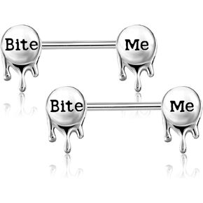 OUFER Letter Nipple Rings 2PCS 316L Surgical Steel 14G Nipplerings Barbells Body Piercing Jewelry in Saudi Arabia
