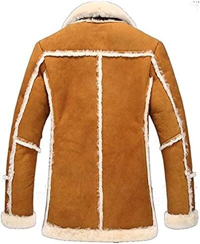 Men's Vintage Sheepskin Jacket Fur Leather Jacket Shearling Coat Jacket in Saudi Arabia