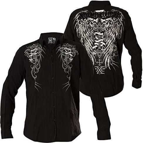Xtreme Couture Affliction Men's Button Down Shirt Kings Fall in Kuwait