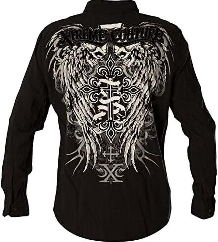 Xtreme Couture Affliction Men's Button Down Shirt Kings Fall in Kuwait