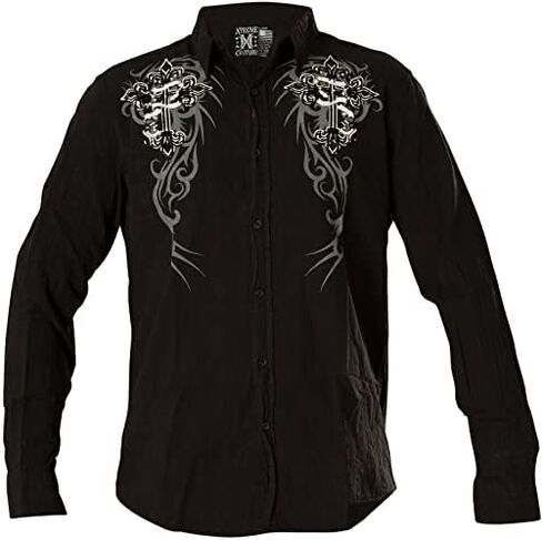 Xtreme Couture Affliction Men's Button Down Shirt Kings Fall in Kuwait