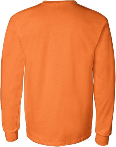 Cotton 6 oz. Long-Sleeve Pocket T-Shirt (G241) Safety Orange, XL in Saudi Arabia