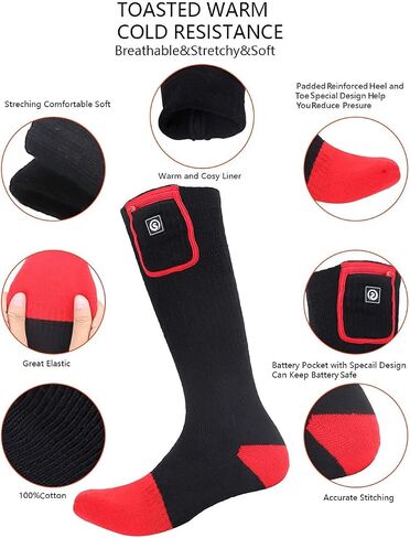 Heated Socks Men Women Battery Sock for Cold Feet Thermal Electric Socks for Camping Winter Footwarmers in Saudi Arabia