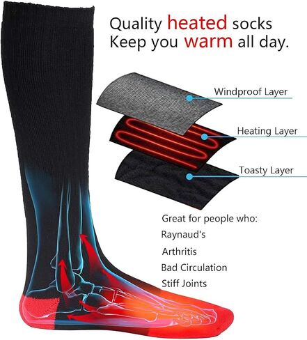 Heated Socks Men Women Battery Sock for Cold Feet Thermal Electric Socks for Camping Winter Footwarmers in Saudi Arabia