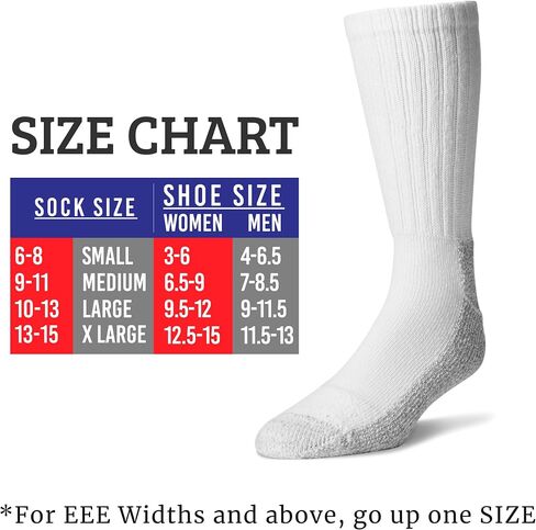 Pro-Trek Steel Toe Boot Socks - White with Gray Bottom - 6 Pack in Saudi Arabia