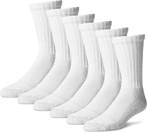 Pro-Trek Steel Toe Boot Socks - White with Gray Bottom - 6 Pack in Saudi Arabia