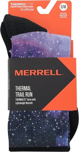 Merrell Men's and Women's Thermal Trail Running Crew Socks - Unisex Thermolite Lightweight Warmth and Breathable Mesh in Kuwait