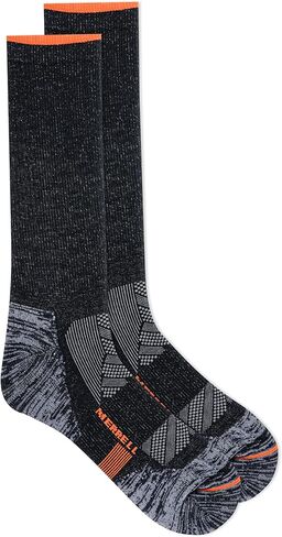 Merrell Men's and Women's Thermal Trail Running Crew Socks - Unisex Thermolite Lightweight Warmth and Breathable Mesh in Kuwait