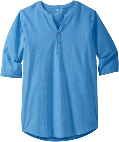 KingSize Men's Big & Tall Gauze Mandarin Collar Shirt in Kuwait