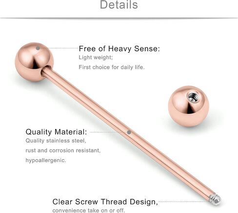 SCERRING 9PCS 14G الفولاذ المقاوم للصدأ الصناعية الحديد الغضروف اللولب محارة القرط هيئة ثقب المجوهرات 1 1/2 بوصة (38 مم) كرات المسمار السهم القلب للنساء الرجال in Kuwait