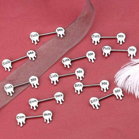 OUFER Letter Nipple Rings 2PCS 316L Surgical Steel 14G Nipplerings Barbells Body Piercing Jewelry in Saudi Arabia