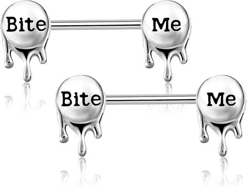 OUFER Letter Nipple Rings 2PCS 316L Surgical Steel 14G Nipplerings Barbells Body Piercing Jewelry in Saudi Arabia