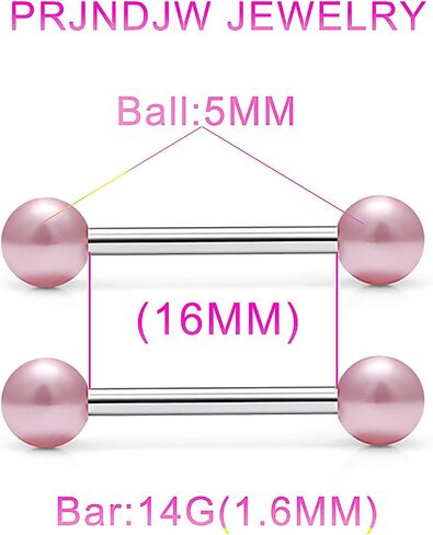 Prjndjw 14Pcs 14G Surgical Steel Tongue Rings Teaser Double Barbell with Slave Ring Body Piercing Jewelry for Women Men, Skull/Flower/Silicone Soft Spike Ball/Glitter Ball Closure in Kuwait