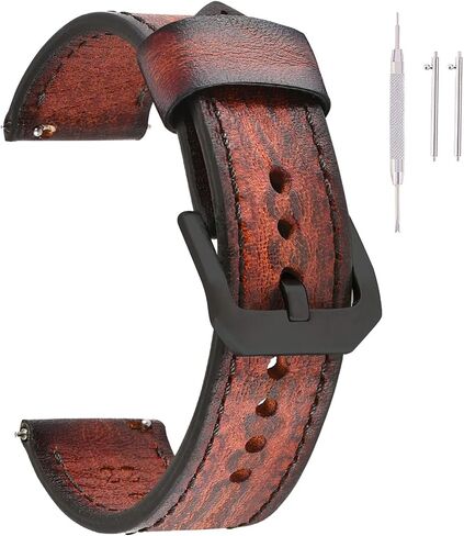 EACHE Quick Release Genuine Leather Watch Band 18mm 20mm 22mm 24mm Handmade Retro Leather Watch Straps For Men Women in Saudi Arabia