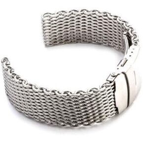 سوار ساعة ميلانس من الفولاذ المقاوم للصدأ بتصميم سمك القرش مش 22 مم in Kuwait