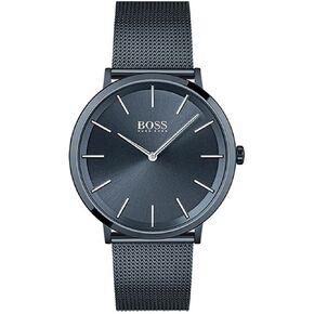 BOSS Men's Quartz Watch with Stainless Steel Strap, Blue, 20 (Model: 1513827)