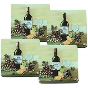 SET OF 4, SQUARE STOVE TOP BURNER COVERS. (Black) (82-574)