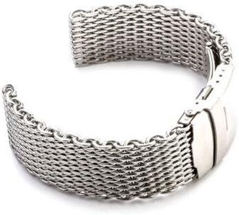 سوار ساعة ميلانس من الفولاذ المقاوم للصدأ بتصميم سمك القرش مش 22 مم in Kuwait