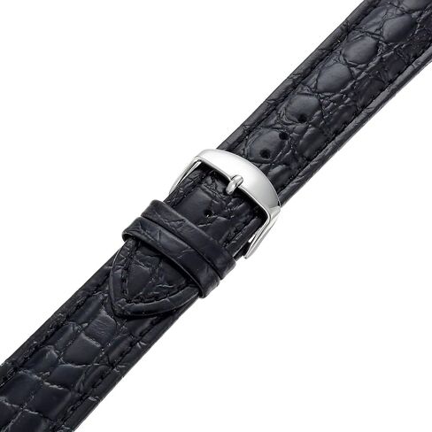 Hadley-Roma Men's MSM907RA-200 20-mm Black Genuine Leather Watch Strap in Kuwait