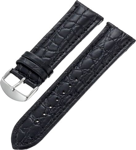 Hadley-Roma Men's MSM907RA-200 20-mm Black Genuine Leather Watch Strap in Kuwait