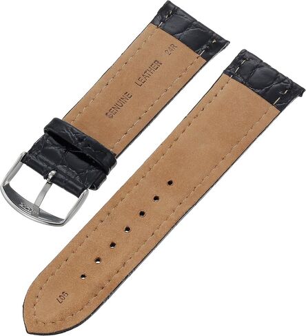 Hadley-Roma Men's MSM907RA-200 20-mm Black Genuine Leather Watch Strap in Kuwait
