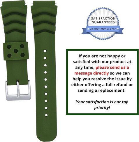 MOD 18mm 20mm 22mm Watch Band - Quick Release - Soft Silicone Replacement Watch Strap - Color Variations - Diver Style - for Men and Women in Saudi Arabia
