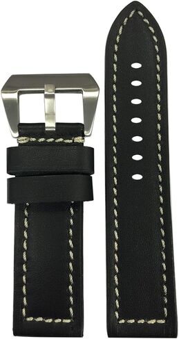 Panatime Black Genuine Leather Soft Calf 190 Watch Band in Saudi Arabia