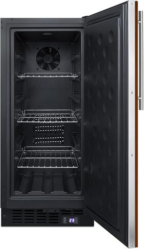 Summit SCFF1533BSS Cabinet Freezer with 2.45 cu. ft. Total Capacity Frost Free Operation Adjustable Chrome Shelves Sabbath Mode Setting and 100% CFC Free in Stainless Steel (Right Hinge in Saudi Arabia