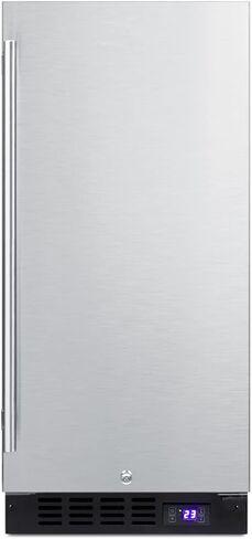 Summit SCFF1533BSS Cabinet Freezer with 2.45 cu. ft. Total Capacity Frost Free Operation Adjustable Chrome Shelves Sabbath Mode Setting and 100% CFC Free in Stainless Steel (Right Hinge in Saudi Arabia