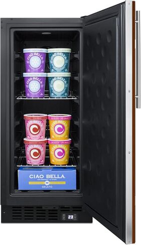 Summit SCFF1533BSS Cabinet Freezer with 2.45 cu. ft. Total Capacity Frost Free Operation Adjustable Chrome Shelves Sabbath Mode Setting and 100% CFC Free in Stainless Steel (Right Hinge in Saudi Arabia