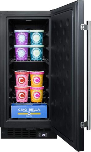 Summit SCFF1533BSS Cabinet Freezer with 2.45 cu. ft. Total Capacity Frost Free Operation Adjustable Chrome Shelves Sabbath Mode Setting and 100% CFC Free in Stainless Steel (Right Hinge in Saudi Arabia