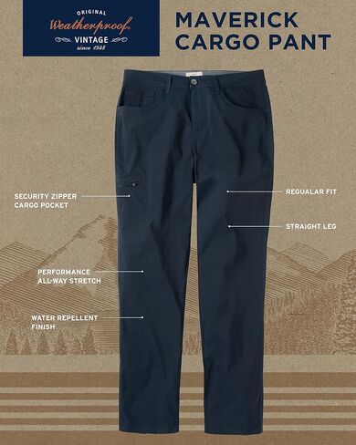 Weatherproof Vintage Casual Hiking Pants for Men - Lightweight Stretch Travel Mens Work Pants with Utility Cargo Pocket in Kuwait