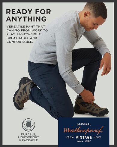 Weatherproof Vintage Casual Hiking Pants for Men - Lightweight Stretch Travel Mens Work Pants with Utility Cargo Pocket in Kuwait