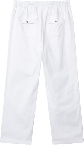 FANARCHER Men’s Cotton Linen Pants Drawstring Loose Beach Pants with Pockets in Saudi Arabia