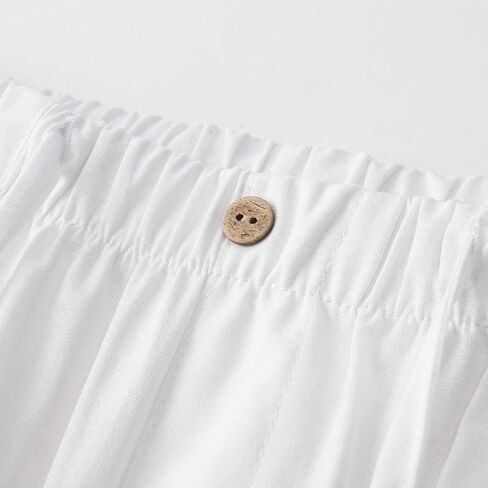 FANARCHER Men’s Cotton Linen Pants Drawstring Loose Beach Pants with Pockets in Saudi Arabia
