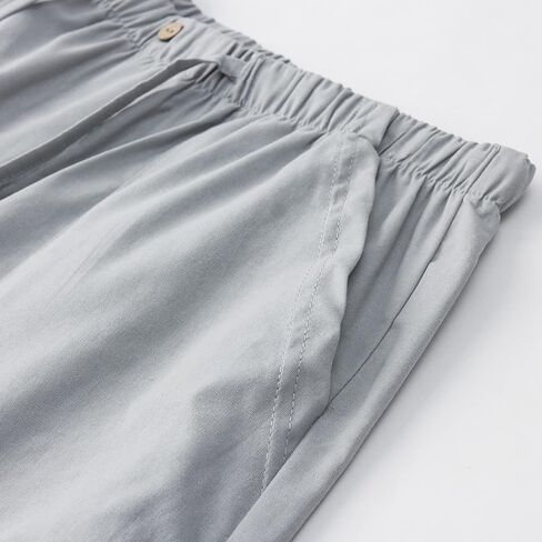 FANARCHER Men’s Cotton Linen Pants Drawstring Loose Beach Pants with Pockets in Saudi Arabia