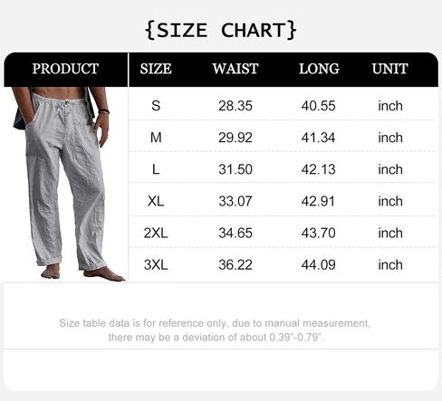 FANARCHER Men’s Cotton Linen Pants Drawstring Loose Beach Pants with Pockets in Saudi Arabia