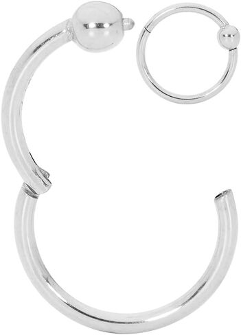 365 Sleepers G23 Titanium 20G 18G 16G 14G BCR Ball Closure Septum Hinged Segment Nose Lip Ring Hoop Earrings Body Jewellery in Saudi Arabia