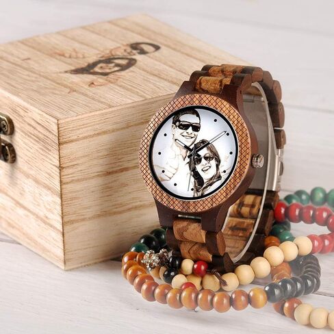 BOBO Bird Mens Personalized Engraved Wooden Watches Quartz Casual Wristwatches for Men Family Friends Customized Gift in Kuwait
