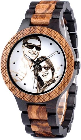 BOBO Bird Mens Personalized Engraved Wooden Watches Quartz Casual Wristwatches for Men Family Friends Customized Gift in Kuwait